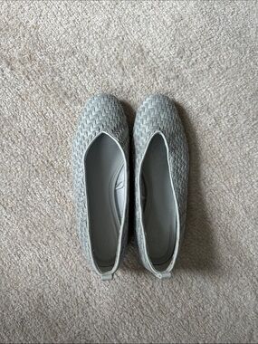 H&M Pale Blue Woven Ballet Flats